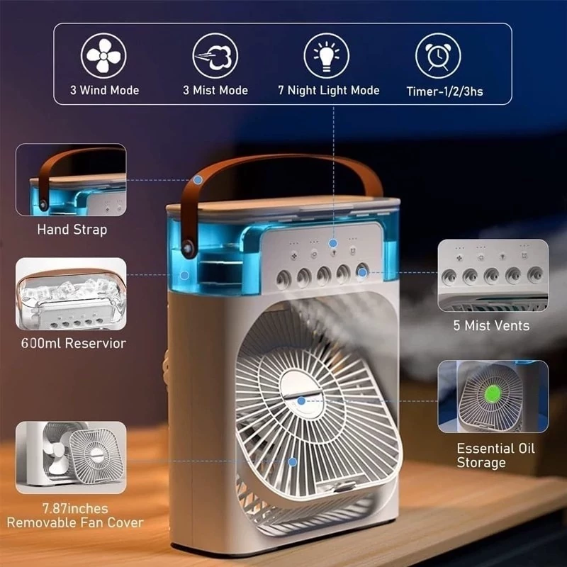 پنکه مه پاش رومیزی مدل AIR COOLER FAN کد ۸۲۶۴