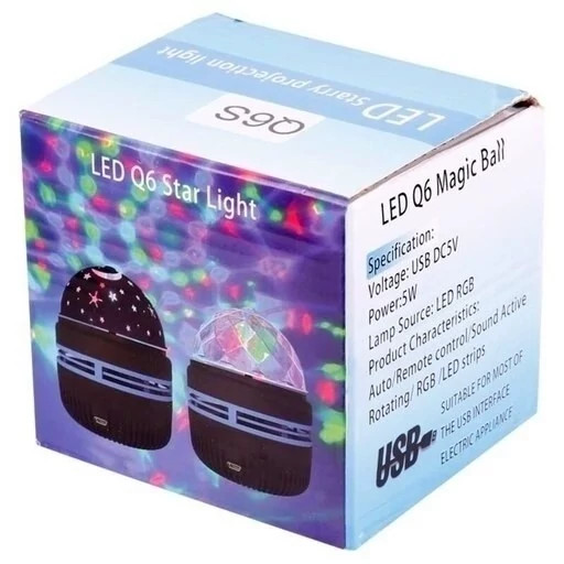چراغ رقص نور طرح شفق LED Q6 Magic Ball ریموت کنترل کد ۸۰۳۶