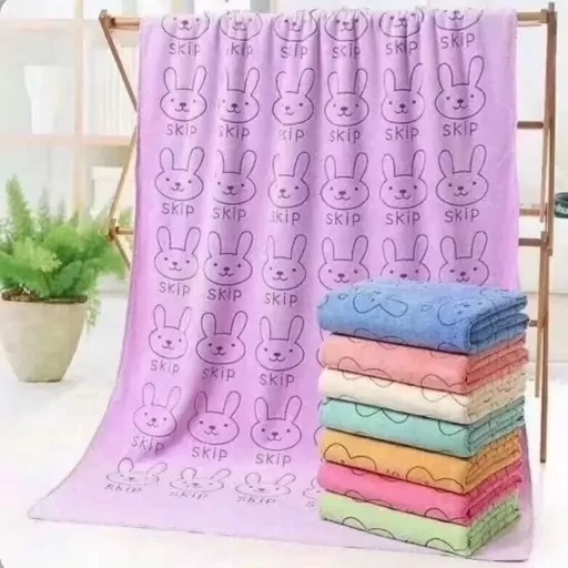 حوله استخری حوله ساحلی حمام مسافرتی نانو skip میکروفایبر ورزشی 70 در 140 نانوطرح خرگوش رنگبندی کد ۷۲۳۳