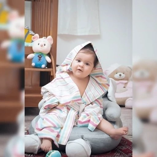 حوله تن پوش کودک یزدی بچه گانه سایز 75 تن پوش یزدی ابراهیمی حوله یزدی تن پوش کودک نخی جنس 100 درصد نخ کد ۷۱۹۲