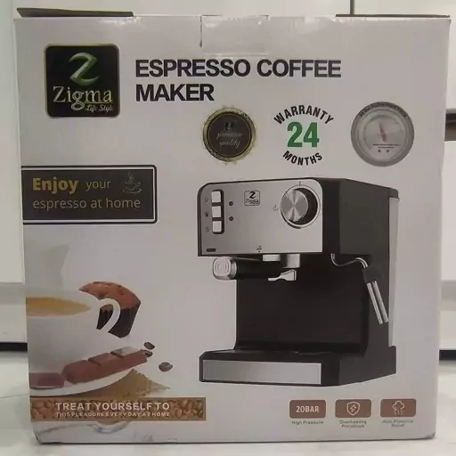 اسپرسوساز زیگما 20 بار مدل Kj60B ا Zigma Kj60B Espresso Machine 4.7 کد ۷۱۷۶