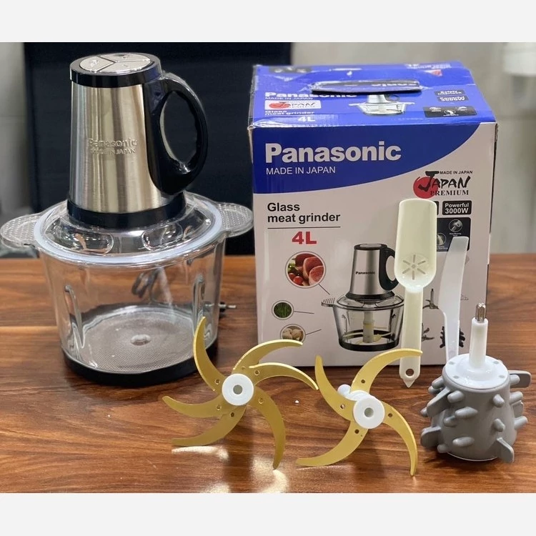 خردکن غذاساز پاناسونیک 4 لیتری 6تیغه طلایی 4 زاپاس سیر پاک کن و همزن- 3 کاره- قدرت 3000W وات کد ۷۱۰۹