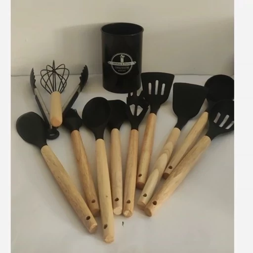 ست کفگیر و ملاقه سلیکونی 12 عددی silicons kitchen set کد ۶۸۵۹
