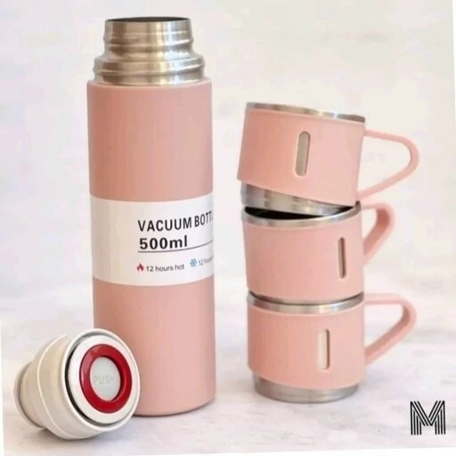 فلاسک مدل کادویی VACUUM FLASK SET گنجایش 0.5 لیتر به همراه 3 لیوان کد ۶۸۴۵