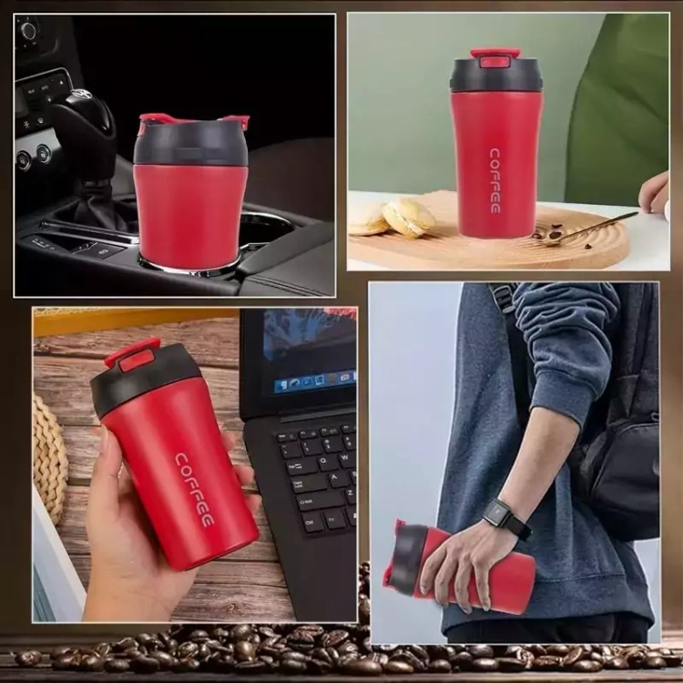ماگ سفری coffee دو درب گنجایش 0.380 لیتر کد ۶۸۰۲