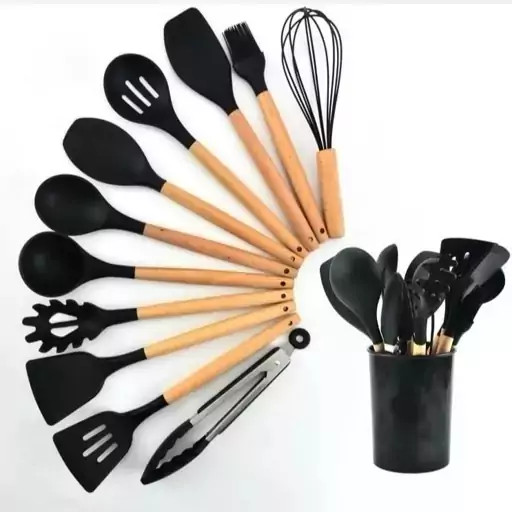 سرویس کفگیر و ملاقه 12 پارچه کیچن ست مدل UNT45 ( سایز کوچک ) کد ۶۷۳۶