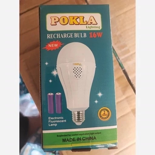 لامپ اضطراری LED 16 وات POKLA (مدل RECHARGE BULB) کد ۶۶۳۴