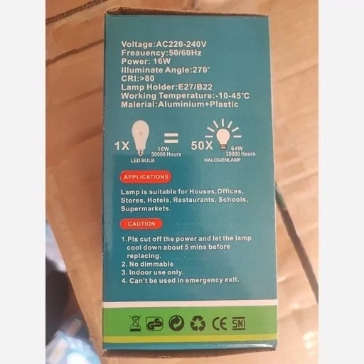 لامپ اضطراری LED 16 وات POKLA (مدل RECHARGE BULB) کد ۶۶۳۴