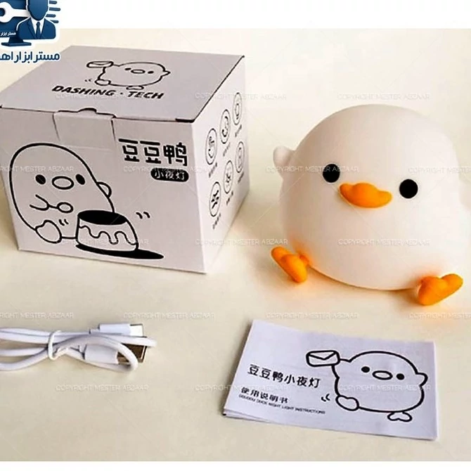 چراغ خواب سیلیکونی طرح جوجه 7 رنگ فانتزی رومیزی قابل شارژی مدل duck zh-129  کد ۶۴۶۷
