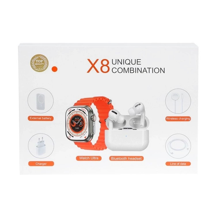 ساعت هوشمند مدل X8 UNIQUE COMBINATION به همراه هدفون بی سیم کد ۶۴۵۰