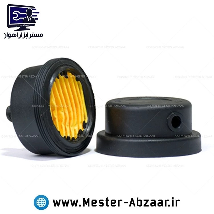 فیلتر هوا کمپرسور باد سایلنت رزوه 1/4 مناسب پمپ های ادون، باس، اینتیمکس و آپ اسپریت و .. بی صدا پلاستیکی مدل filter plas کد ۶۴۲۷