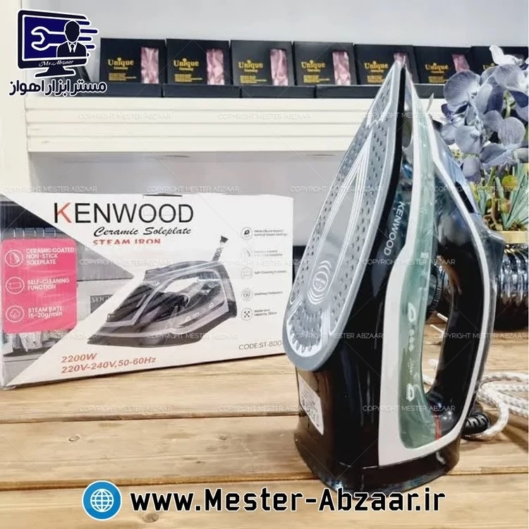 اتو بخار کنوود کف سرامیکی 2200 وات برقی خانگی کد 8002 مدل KENWOOD ST-8002 در رنگ متنوعاتو بخار کنوود مدل 8002 کد ۶۴۱۱