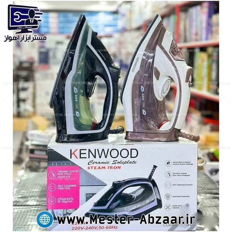 اتو بخار کنوود کف سرامیکی 2200 وات برقی خانگی کد 8002 مدل KENWOOD ST-8002 در رنگ متنوعاتو بخار کنوود مدل 8002 کد ۶۴۱۱