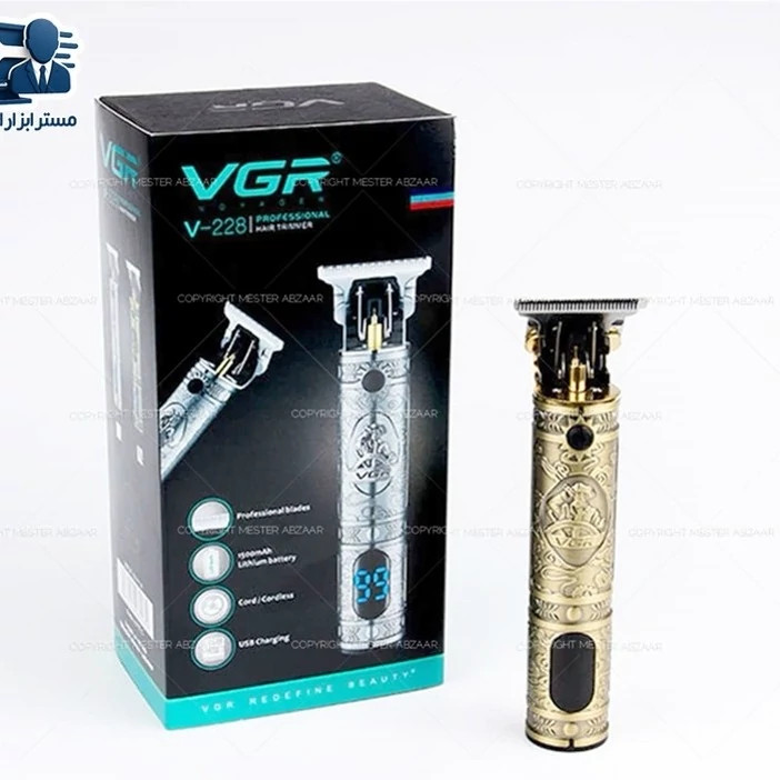 ریش تراش و موزر صفر زن شارژی VGR اصلی سر و صورت ماشین اصلاح مدل وی جی ار مدل V-228 کد ۶۳۶۷.