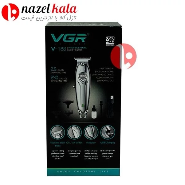 ماشین اصلاح موی صورت وی جی ار مدل V-188 کد ۶۳۱۰