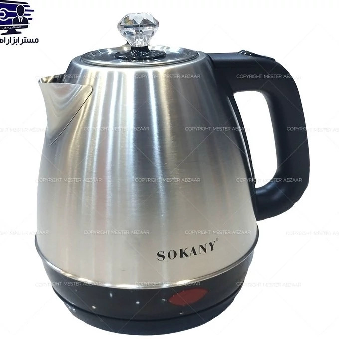 کتری برقی سوکانی 1.7 لیتری 1500 وات بدنه استیل مدل SOKANY SK-09046 کد ۶۳۰۷