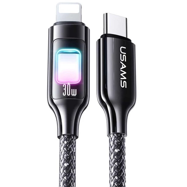 کابل آیفونی فست شارژ تایپ سی به لایتنینگ 30 وات 1.2 متری یوسامز SJ749 USAMS SJ749 30W کد ۶۲۶۱