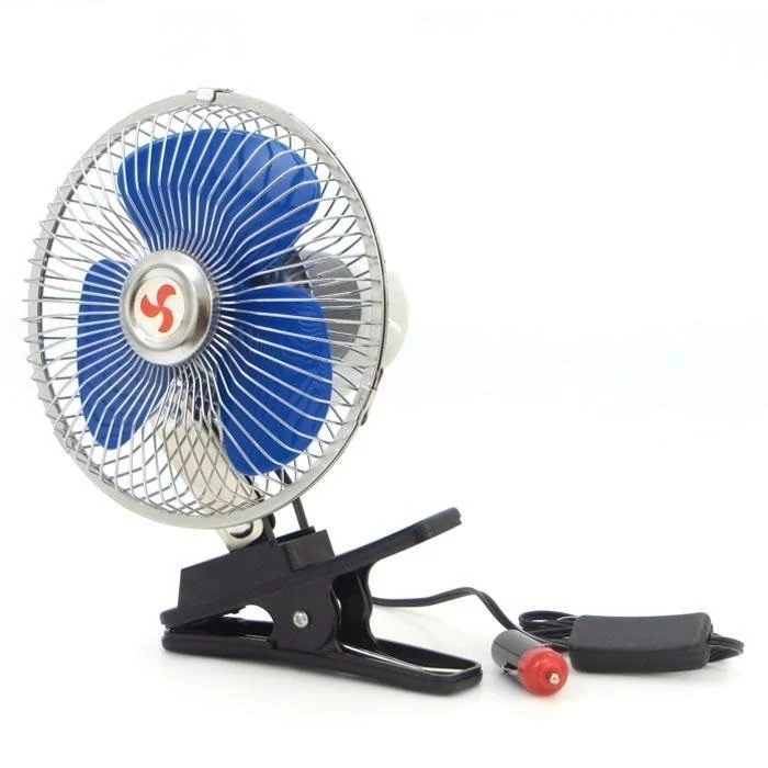 پنکه ماشین فن گیره ای خودرو فندکی 12 ولت توری فلزی مدل مینی OSCILLATING FAN میتوانید قطر 6 اینچ( 17 سانتی) و 8 اینچ کد ۶۲۰۲