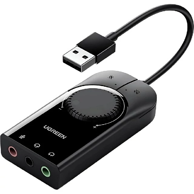کارت صدا اکسترنال USB به جک 3.5 میلی متر یوگرین با کابل 15 سانتی متری  CM129 40964  کد ۶۱۶۹