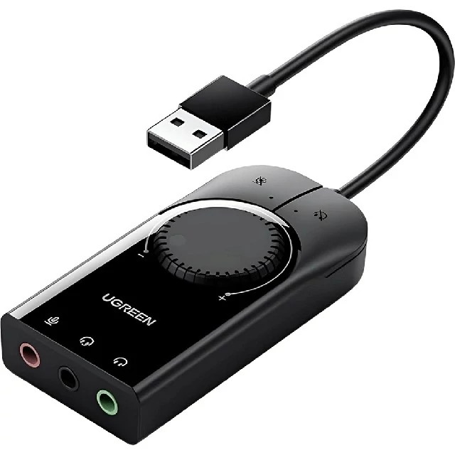 کارت صدا اکسترنال USB به جک 3.5 میلی متر یوگرین با کابل 15 سانتی متری CM129 40964 کد ۶۱۶۹
