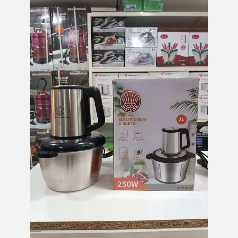 خرد کن استیل غذا ساز 2 لیتری  هاوس x2  کد ۶۰۳۸