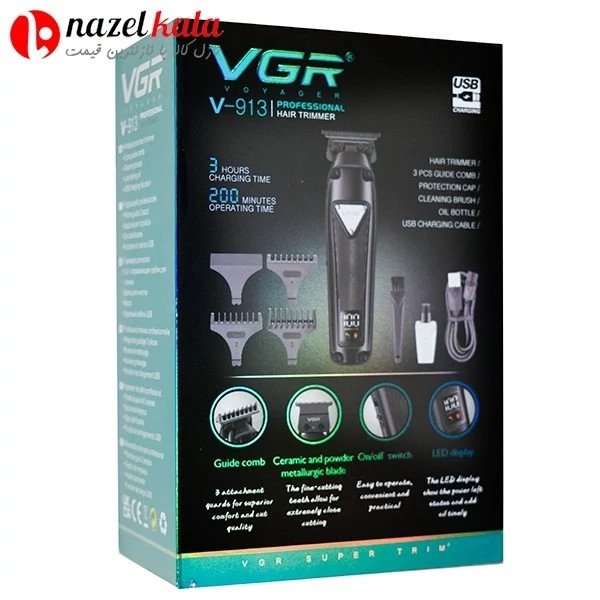 ماشین اصلاح و خط زن وی جی آر مدل V-913 کد ۶۰۲۶