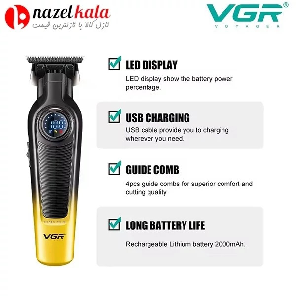 ماشین اصلاح وی جی آر مدل V-996 کد ۶۰۲۱