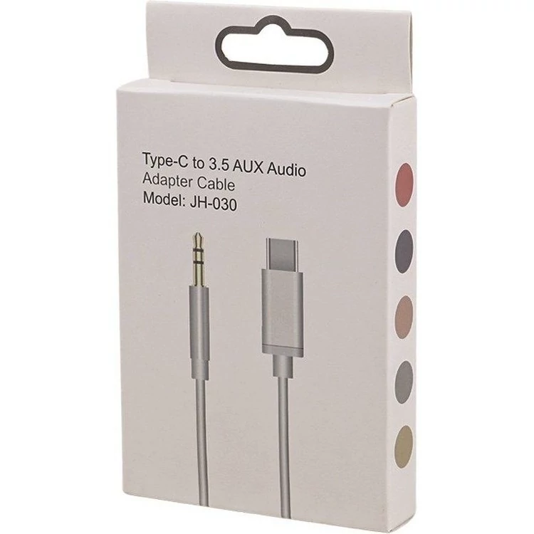 کابل تبدیل USB-C به AUX مدل JH-030 طول 1 متر JH-030 USB-C to AUX conversion c  کد ۵۹۹۰