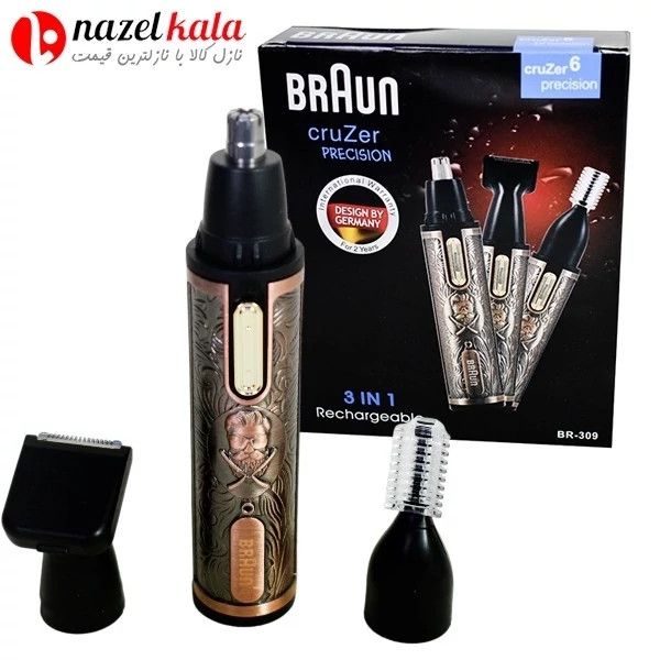 موزن گوش بینی و ابرو سه کاره براون مدل BR-309 کد ۵۹۵۰