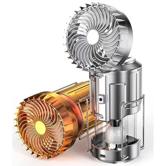 چراغ کمپینگ و پنکه شارژی قابل حمل سولار چند منظوره اسمایلینگ شارک FS-116 کد ۵۹۰۱