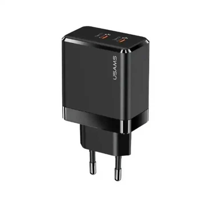 شارژر یوسمز مدل USAMS US-CC172 Gan Fast Charger Dual Type-C Ports کد ۵۶۴۶