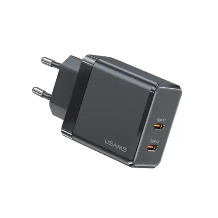 شارژر یوسمز مدل USAMS US-CC172 Gan Fast Charger Dual Type-C Ports کد ۵۶۴۶