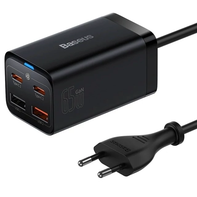 شارژر رومیزی فست 2 تایپ سی  و 2 یواس بی  65 وات بیسوس GaN3 Pro Baseus کد ۵۶۳۴