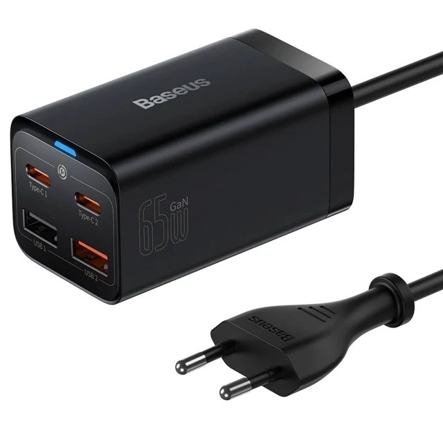 شارژر رومیزی فست 2 تایپ سی و 2 یواس بی 65 وات بیسوس GaN3 Pro Baseus کد ۵۶۳۴