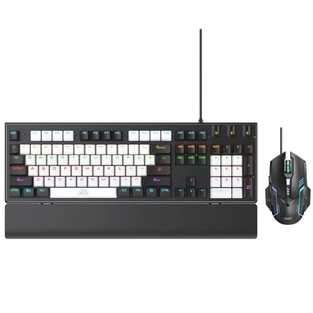 ست گیمینگ موس و کیبورد سیمی با نورپردازی RGB ایکس او KB-06 XO کد ۵۵۹۵