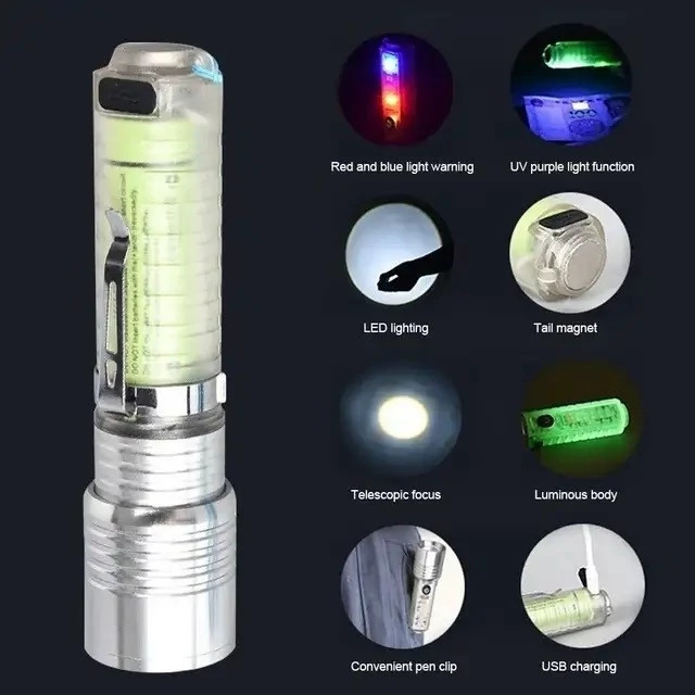 چراغ قوه پلیسی چندکاره مدل 520A Multifunctional police flashlight model 520 کد ۵۴۸۱