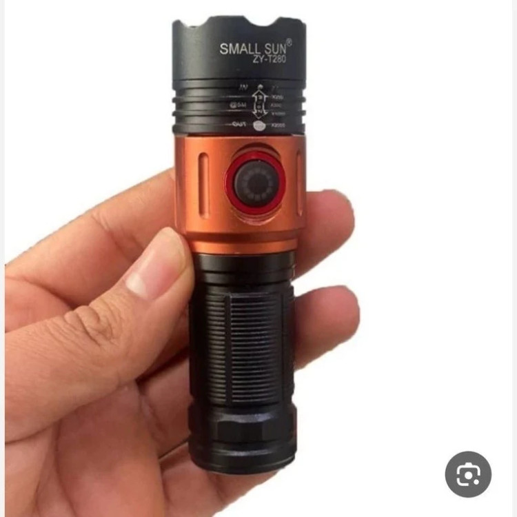 چراغ قوه دستی مسافرتی جیبی شارژی چند حالته زوم دار اسمال سان مدل SMALL SUN T280 کد ۵۴۴۴