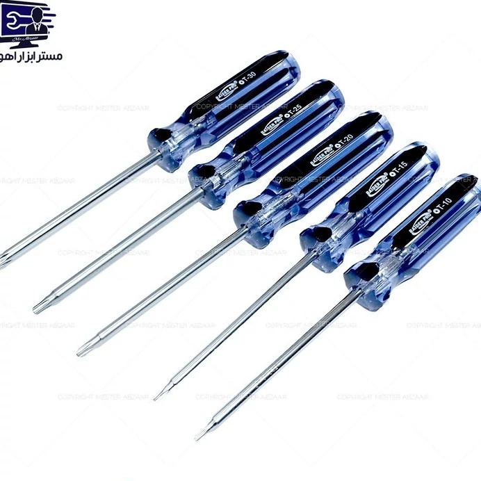 ست پیچ گوشتی ستاره ای 5 عددی برند رایدر پرو دسته شیشه ای مدل RAIDER PRO RDS-05TX کد ۵۴۱۰
