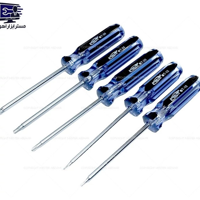 ست پیچ گوشتی ستاره ای 5 عددی برند رایدر پرو دسته شیشه ای مدل RAIDER PRO RDS-05TX کد ۵۴۱۰
