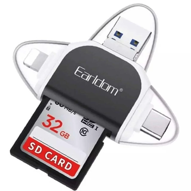 مبدل و کارت خوان یو اس بی به تایپ سی، لایتنینگ، میکرو یو اس بی و یو اس بی ارلدام OT71 Earldom ET OT71 6 In 1 USB  کد ۵۳۷۷
