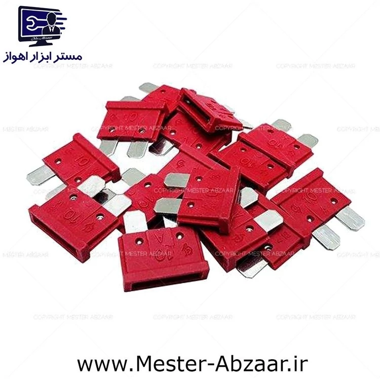 فیوز 10 آمپر لیسانس آلمان قرمز ماشین خودرو ایرانی پراید کوییک تیبا برند فلوزر مدل FLOSER 10 کد ۵۳۲۸