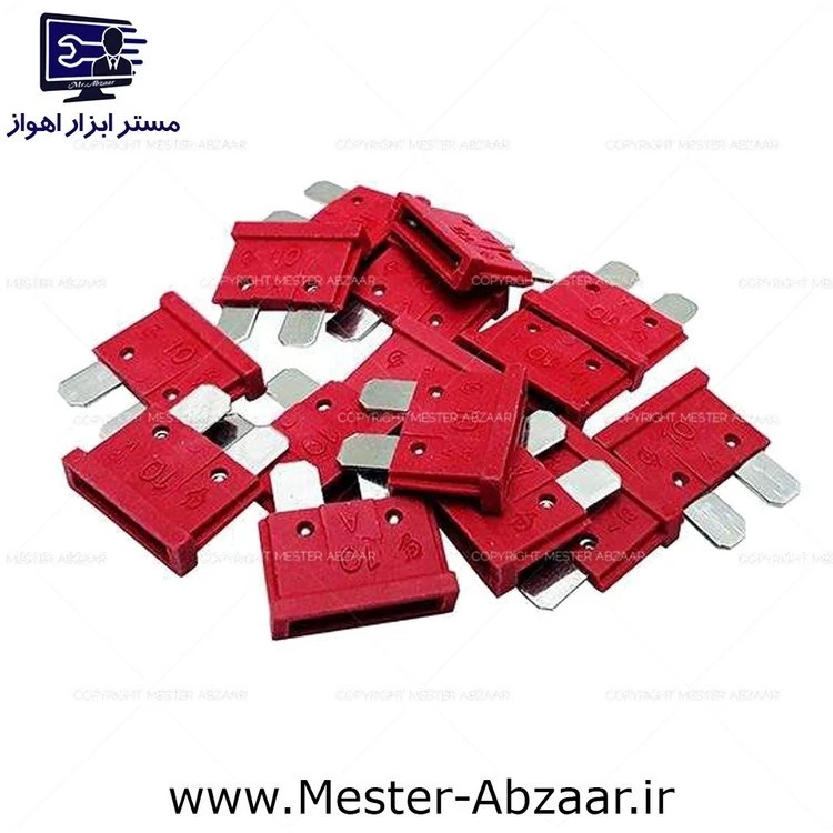 فیوز 10 آمپر لیسانس آلمان قرمز ماشین خودرو ایرانی پراید کوییک تیبا برند فلوزر مدل FLOSER 10 کد ۵۳۲۸