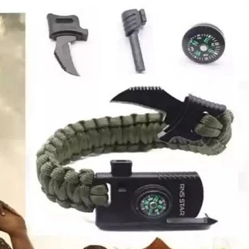 دستبند نجات پاراکورد قطب نما و چاقودار TACTICAL کد ۵۲۸۳