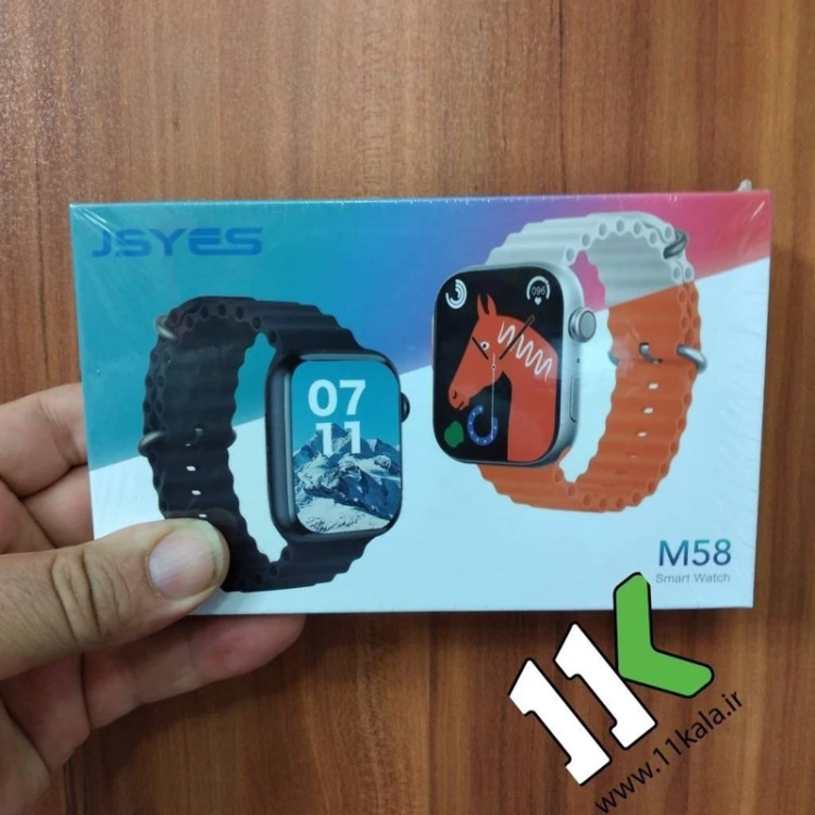 ساعت هوشمند اولترا مدل M58 برند JSYES مشکی بند مشکی ا JSYES M58 کد ۵۲۴۰