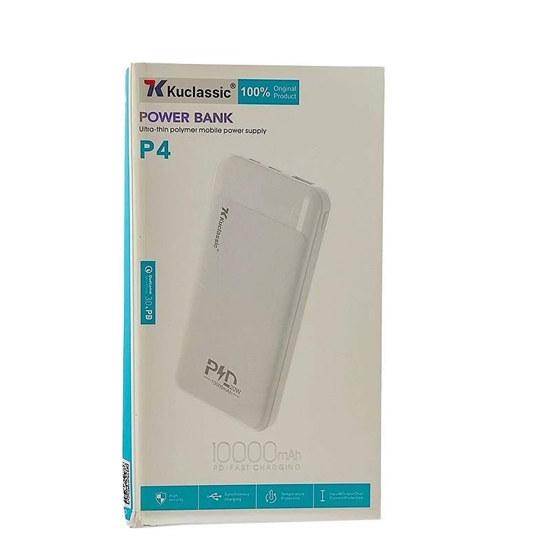 پاوربانک شارژ سریع مدل Kuclassic P4 ظرفیت 10000 میلی آمپر  کد ۵۲۲۰
