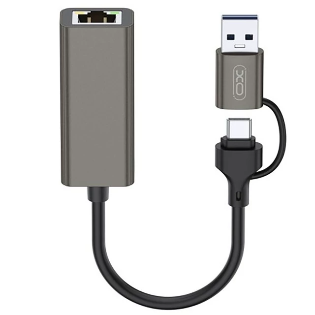 مبدل تایپ  C و USB 3.0 به پورت شبکه ایکس او HUB018 XO 9  کد ۴۷۱۵