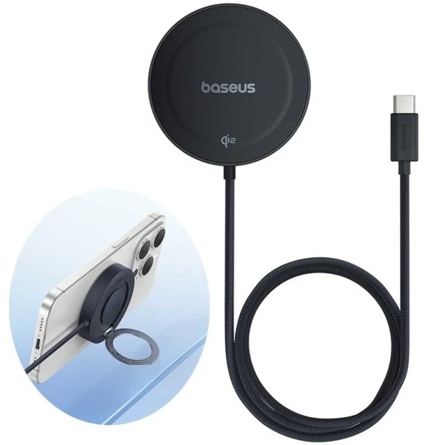 شارژر بی سیم مگنتی 15 وات بیسوس P10273300121 Baseus Simple کد ۴۵۷۲