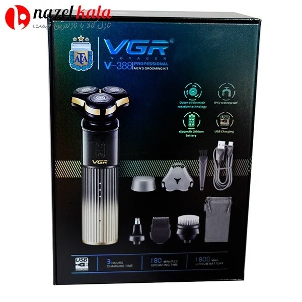 ریش تراش سه تیغ چهار کاره وی جی آر مدل v-388 کد ۴۵۱۸