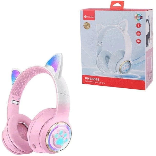 هدفون کودکانه فانتزی بلوتوثی 5.3 پرووان طرح گربه PHB3585 ProOne کد ۴۴۵۱
