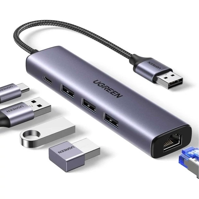 هاب یو اس بی 5 پورت یوگرین  CM475 60554 UGREEN USB کد ۴۳۳۸